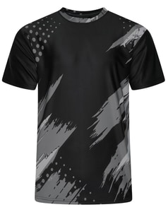 KAM Active Sports Printed Tee Black